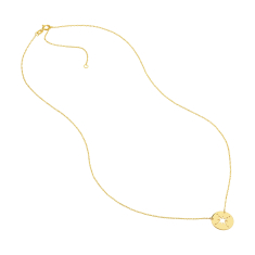Mini Compass 10k Yellow Gold Necklace 1