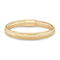 14k Yellow Gold 8.8mm Stretch Bangle Bracelet 1
