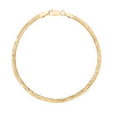 10k Yellow Gold 3.3mm Diamond-Cut Oval Snake Chain Bracelet 1