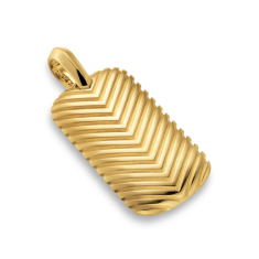Men's David Yurman Chevron Tag in 18K Yellow Gold, 34mm 1