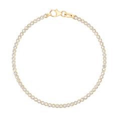 10k Two-Tone Gold 2.3mm Diamond-Cut Bead Bracelet 1