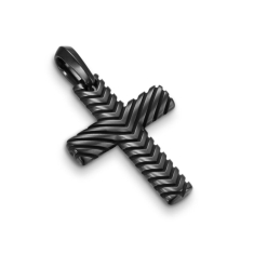 Men's David Yurman Chevron Cross Pendant in Black Titanium, 36mm 1