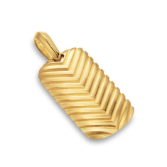 Men's David Yurman Chevron Tag in 18K Yellow Gold, 27mm 1