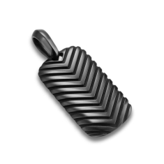Men's David Yurman Chevron Tag in Black Titanium, 27mm 1
