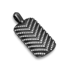 Men's David Yurman Chevron Tag in Black Titanium with Diamonds, 27mm 1