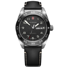Victorinox Quartz Black Dial Black Leather Strap Watch 42mm - 242041 1