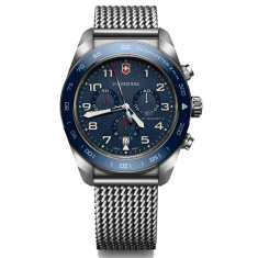 Victorinox Chronograph Blue Dial Mesh Stainless Steel Watch 42mm - 242049 1