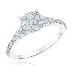 1/2ctw Round Diamond Composite 14k White Gold Engagement Ring - Harmony Collection 1