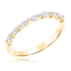 1/4ctw Marquise Diamond 14k Yellow Gold Wedding Band - Embrace Collection 1