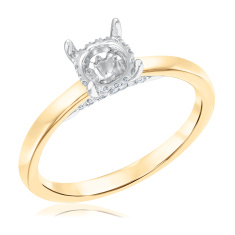 1/8ctw Diamond Gallery 14k Yellow Gold Engagement Ring Setting 1