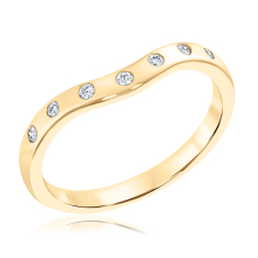 1/10ctw Diamond 14k Yellow Gold Wedding Band - Embrace Collection 1