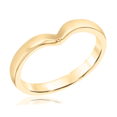 14k Yellow Gold Curved Wedding Band - Embrace Collection 1