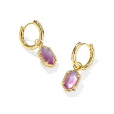 Kendra Scott Hallie Huggie Earrings in Purple Watercolor Illusion 1