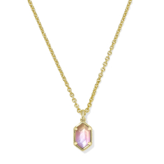 Kendra Scott Hallie Short Pendant Necklace in Sunrise Watercolor Illusion 1