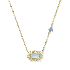 Kendra Scott Elisa Bird Short Pendant Necklace in Sky Blue Mother-of-Pearl 1