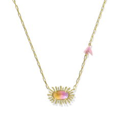 Kendra Scott Elisa Bird Short Pendant Necklace in Sunrise Watercolor Illusion 1