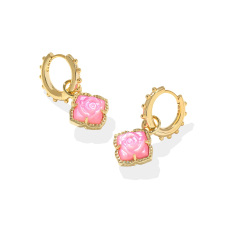 Kendra Scott Mallory Rose Huggie Earrings in Blush Mother-of-Pearl 1