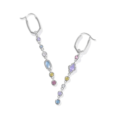 Kendra Scott Mini Elisa and Abbie Huggie Earrings in Multi Mix, Rhodium-Plated 1