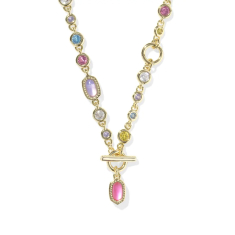 Kendra Scott Mini Elisa and Abbie Strand Necklace in Multi Mix, Gold-Plated 1