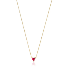 TOUS Garden of Love Heart-Shaped Created Ruby Gold-Plated Necklace 1