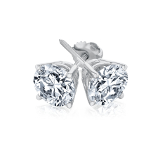 5ctw Round Lab Grown Diamond Solitaire 14k White Gold Stud Earrings 1