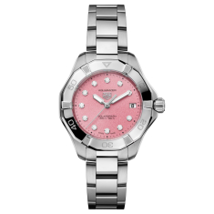 TAG Heuer AQUARACER Professional 200 Solargraph Quartz Pink Diamond-Set Dial Stainless Steel Watch 34mm - WBP1318.BA0005 1