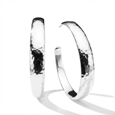 IPPOLITA Classico Large Hammered Hoop Earrings with Tapered Ends 1