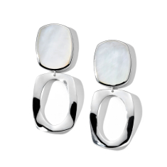 IPPOLITA Polished Rock Candy Long Oval and Large Frame Post Earrings in Mother of Pearl 1