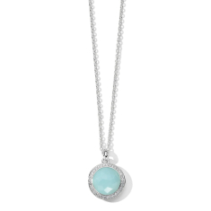 IPPOLITA Lollipop Blue Quartz 1/8ctw Diamond Sterling Silver Mini-Pendant Necklace 1