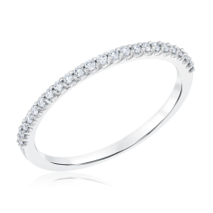 1/6ctw Lab Grown Diamond 14k White Gold Wedding Band 1