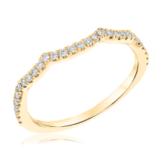 1/5ctw Lab Grown Diamond 14k Yellow Gold Contour Wedding Band 1