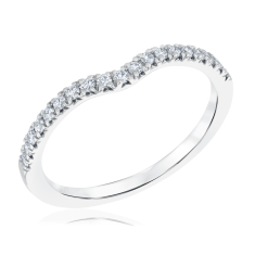 1/5ctw Lab Grown Diamond 14k White Gold Curved Wedding Band 1