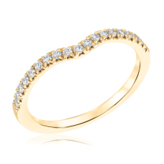 1/5ctw Lab Grown Diamond 14k Yellow Gold Curved Wedding Band 1