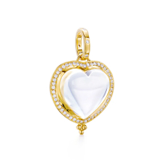 Temple St. Clair 18k Yellow Gold Medium Diamond Pavé Heart Pendant 1