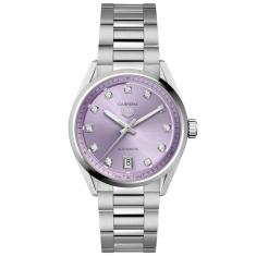 TAG Heuer CARRERA Date Diamond Lilac Dial Stainless Steel Watch 36mm - WBN2319.BA0001 1