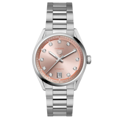 TAG Heuer CARRERA Date Diamond Powdery Pink Dial Stainless Steel Watch 36mm - WBN231D.BA0001 1