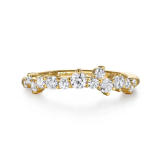 Gabriel & Co. 1/2ctw Round Diamond 14k Yellow Gold Wedding Band 1