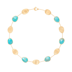Marco Bicego Lunaria 18k Yellow Gold Necklace with Turquoise 1