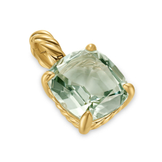 David Yurman Marbella Pendant in 18K Yellow Gold with Prasiolite, 12mm 1