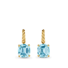 David Yurman Marbella Drop Earrings in 18K Yellow Gold with Sky Blue Topaz, 25mm 1