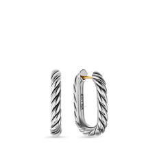 David Yurman DY Madison Cable Hoop Earrings in Sterling Silver, 24.3mm 1