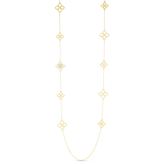 Roberto Coin Princess Flower Cutout Station 1/6ctw Diamond 18k Yellow Gold Necklace 1