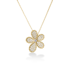 Roberto Coin Jasmine 1/2ctw Diamond Flower 18k Yellow Gold Pendant Necklace 1