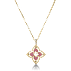 Roberto Coin Venetian Princess Rhodolite and Diamond 18k Yellow Gold Pendant Necklace 1