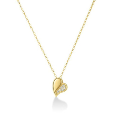 Roberto Coin Amorino Diamond Accent 18k Yellow Gold Heart Pendant Necklace 1