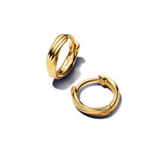 Pandora Essence Twisted Gold-Plated Huggie Earrings 1