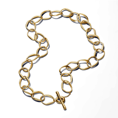 Pandora Essence Organically Shaped Gold-Plated Link Necklace 1