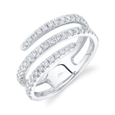 Shy Creation 5/8ctw Diamond 14k White Gold Multi-Row Ring 1
