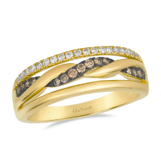 Le Vian® 1/4ctw Chocolate Diamonds® and Nude Diamonds™ 14k Honey Gold® Twist Ring 1