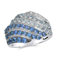 Le Vian® Denim Ombré® Sapphire 14k Vanilla Gold® Swirl Ring 1